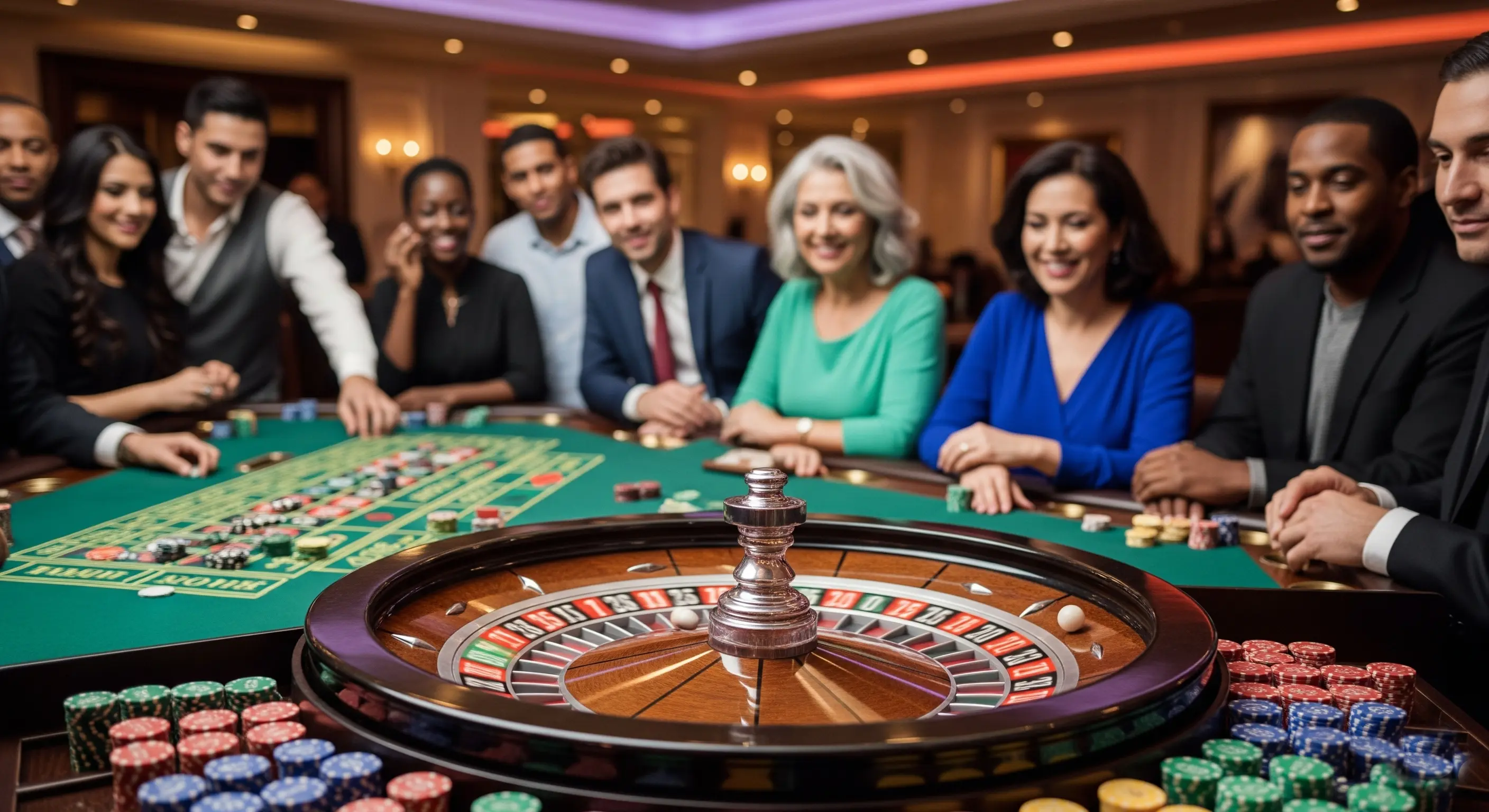 Hình ảnh người chơi đang quan sát bàn Roulette tại Thabet88, thể hiện sự tập trung và chiến lược khi chơi.