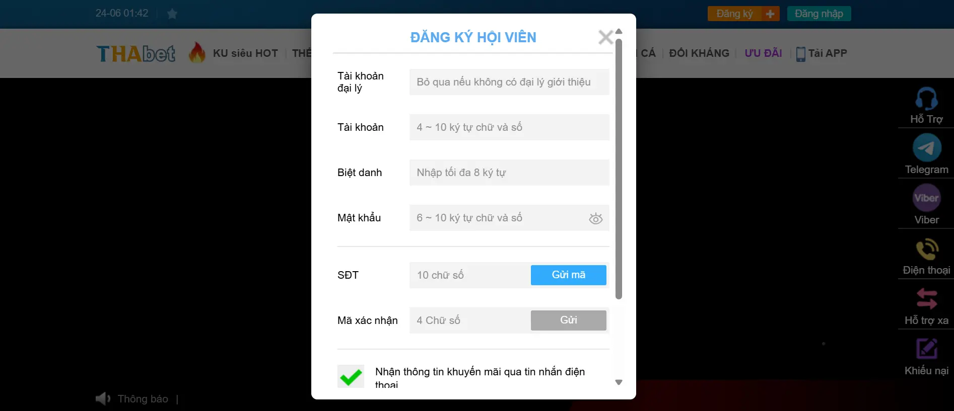 Hướng Dẫn Đăng Ký Thabet88 Chi Tiết 2025 - Nhận Thưởng Hấp Dẫn