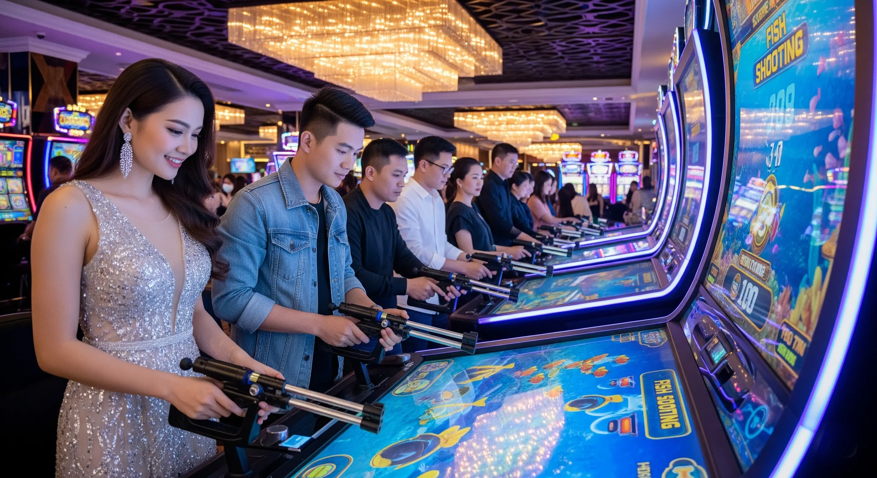 Hình ảnh người chơi đang vui vẻ và thư giãn khi tham gia máy bắn cá tại Thabet88 Casino.
