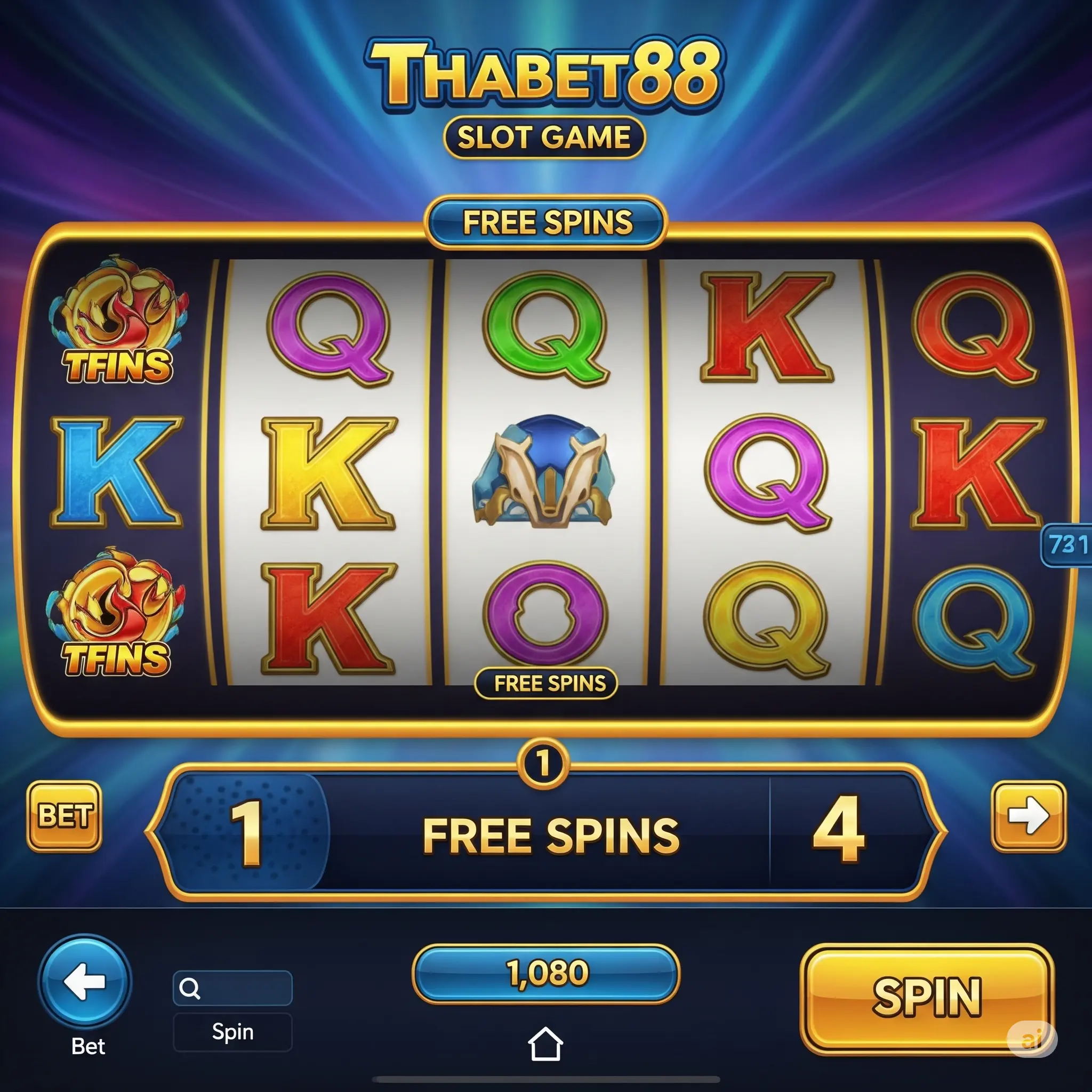 Hình ảnh vòng quay miễn phí trong game nổ hũ Thabet88.