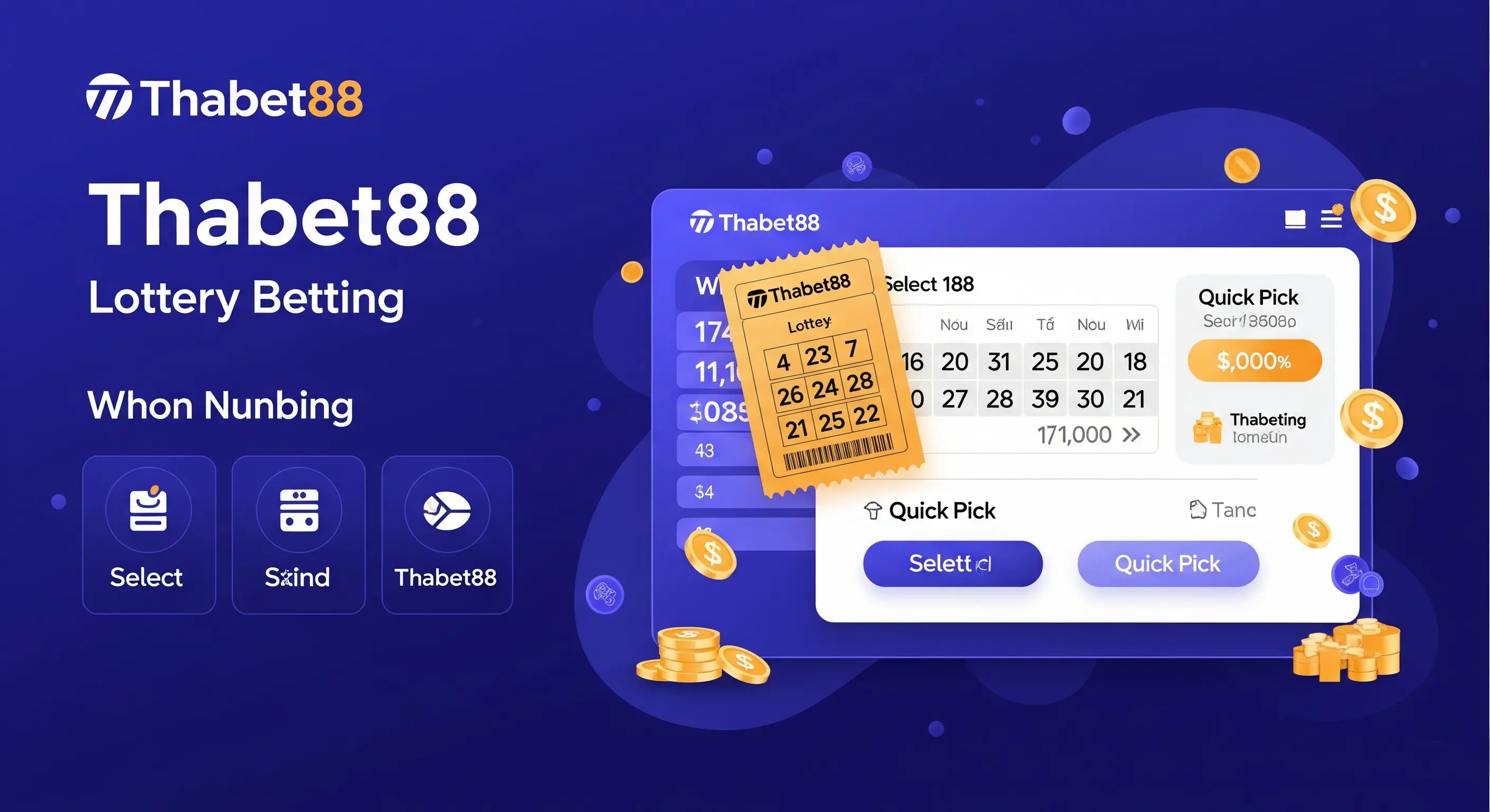 Một người chơi đang sử dụng máy tính để tra cứu thông tin và đặt cược xổ số trực tuyến trên Thabet88 Casino.